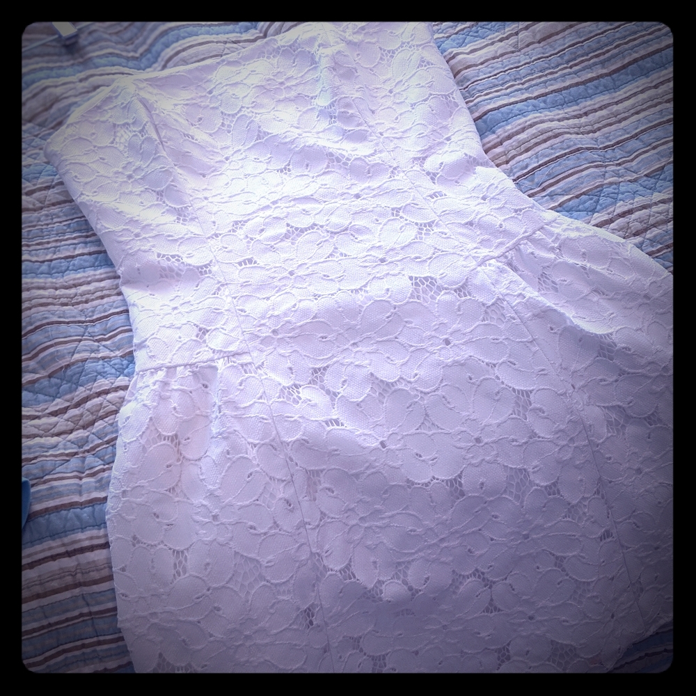 Lily Pulitzer strapless white lace dress